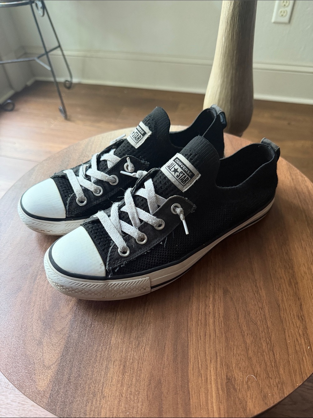 Converse Black & White Low Top Slip-On Sneakers